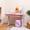 Costway Height-Adjustable Kids Desk Children Study Table with Tilt Desktop & Book Stand Blue/Pink